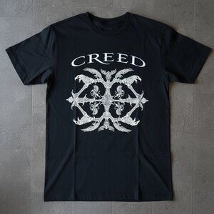 Creed Band Intricate Cross Graphic Tee | Vintage 90s Rock Music Shirt